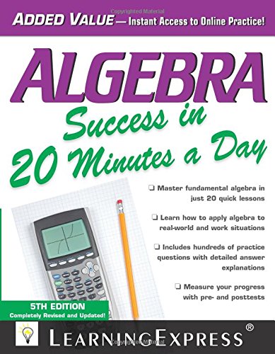 Download Algebra Success in 20 Minutes a Day (Skill Builders in 20 Minutes) 1576859703